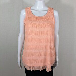 Elle Tank Top/Blouse Size XS Sleeveless Round Neck Salmon
